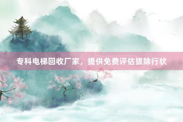 专科电梯回收厂家，提供免费评估拔除行状