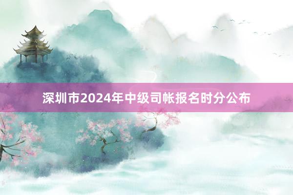 深圳市2024年中级司帐报名时分公布