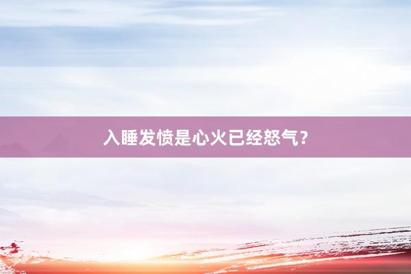 入睡发愤是心火已经怒气？